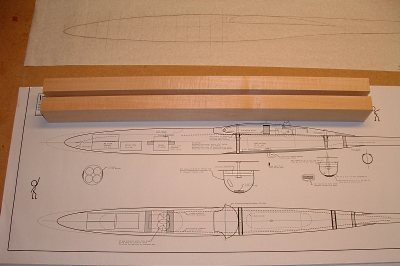 Basswood stock sized for fuselage plug.